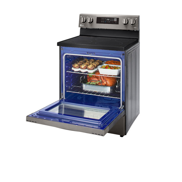 30" Black Stainless Steel Smart Freestanding Electric Range