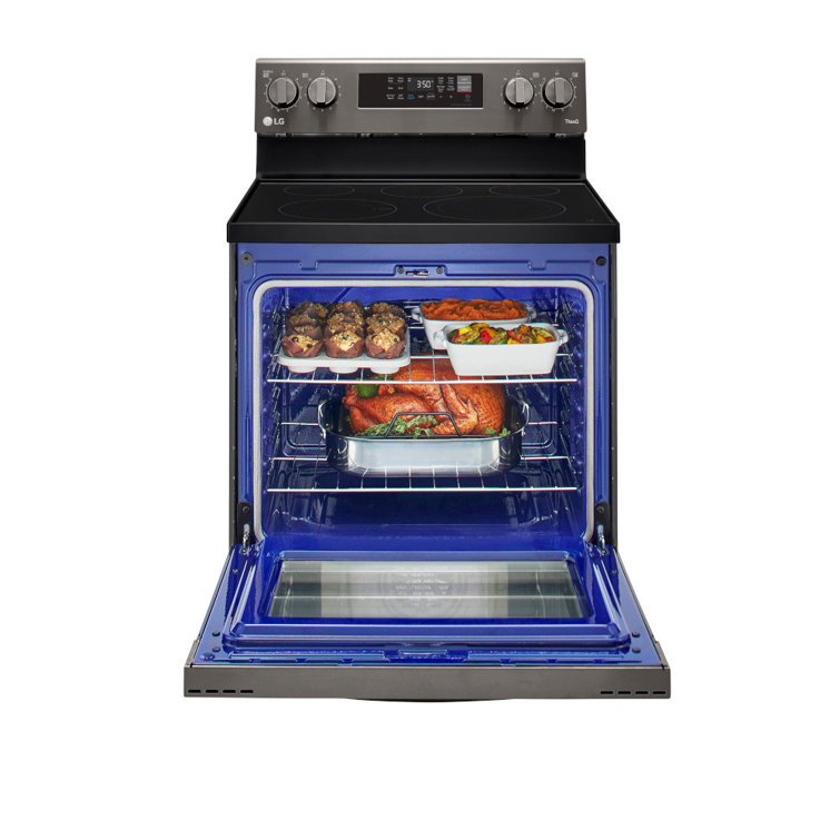 30" Black Stainless Steel Smart Freestanding Electric Range