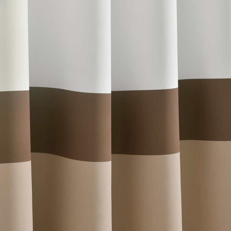 Neutral Color Block Light Filtering Grommet Drapes, 84" x 52"