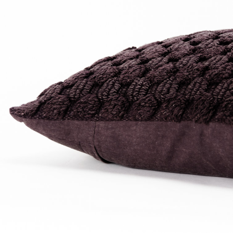20" Wine Textured Cotton Square Throw Pillow