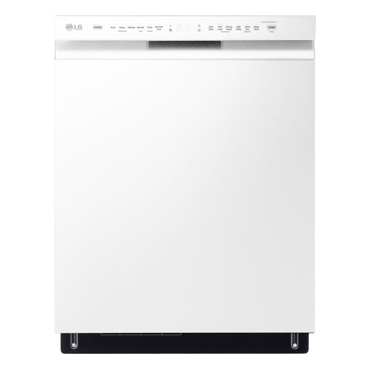 24" White Smart Front Control Dishwasher