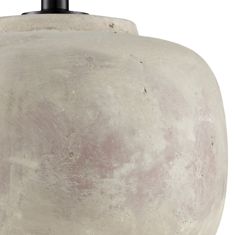 Antique Earth Concrete Table Lamp with Light Beige Linen Shade