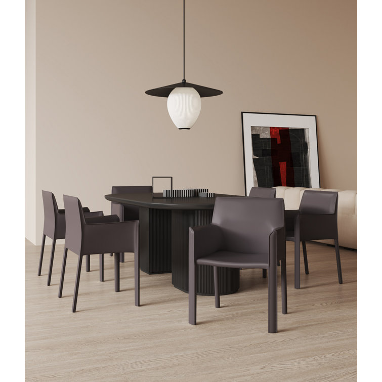 Sleek Gray Faux Leather Streamlined Metal Armchair