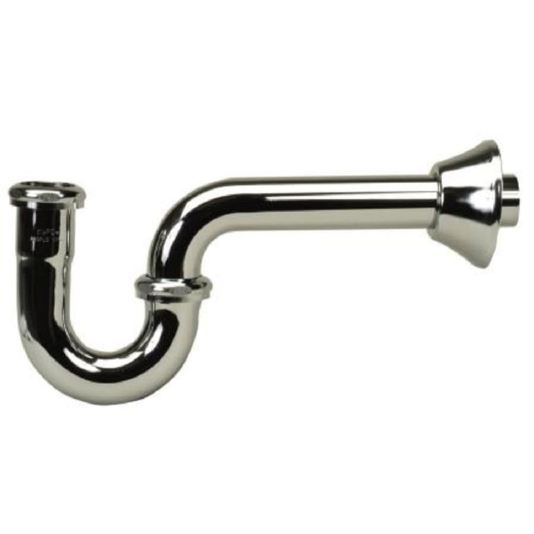 Chrome Adjustable Tubular P-Trap with High Box Flange