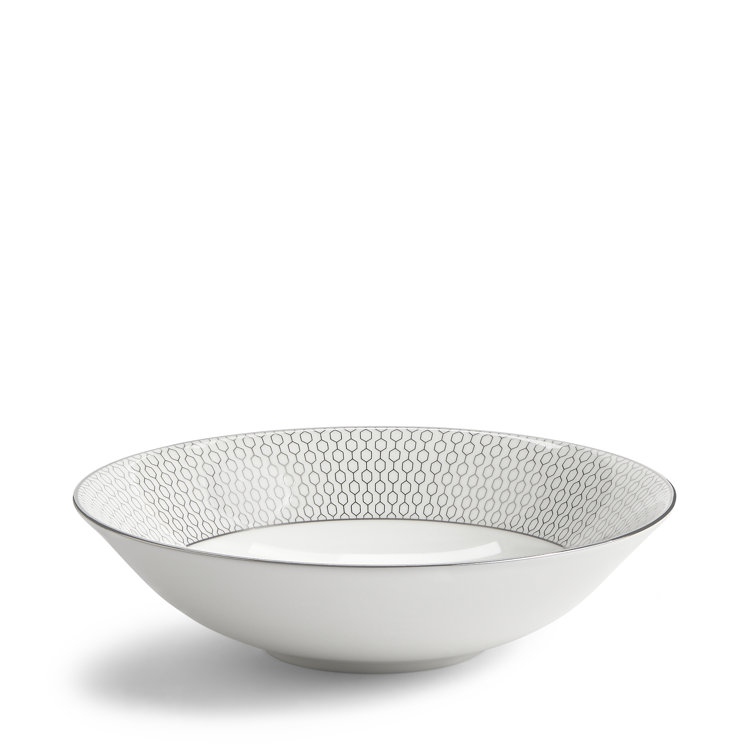 Gio Platinum Geometric Ceramic Cereal Bowl 8"