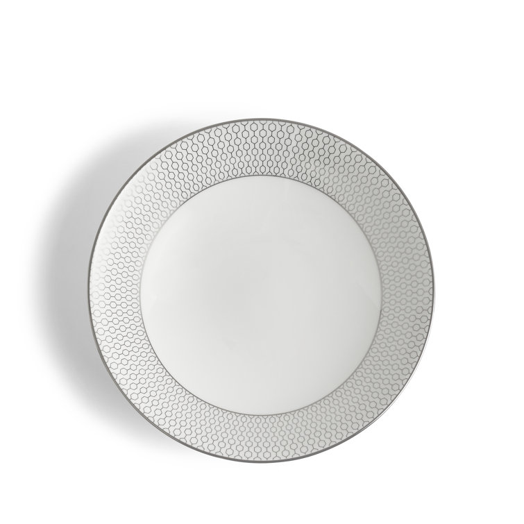 Gio Platinum Geometric Ceramic Cereal Bowl 8"