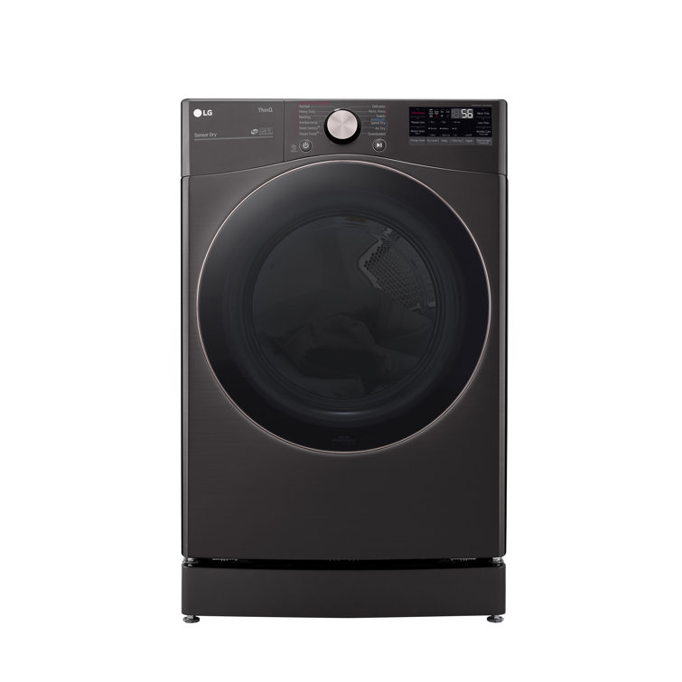 Black Steel 7.4 Cu. Ft. Smart Front Load Electric Dryer with TurboSteam