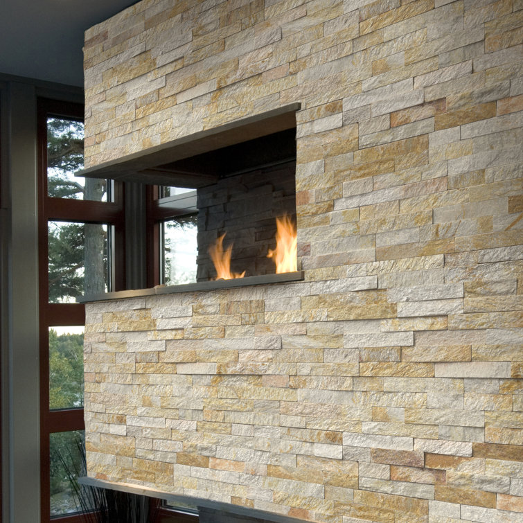 Sparkling Autumn Natural Quartzite 6" x 24" Wall Tile Panel