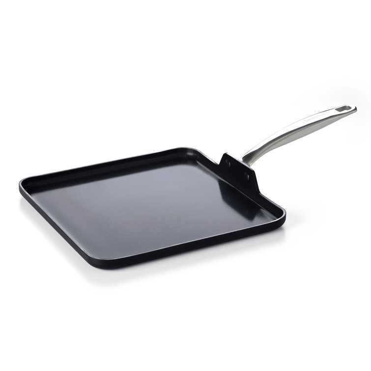 Black Ceramic Nonstick 11" Griddle Pan with Stainless Steel Handle