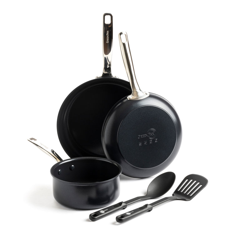Chatham Black Ceramic Nonstick 5-Piece Cookware Set with Stainless Steel Handles