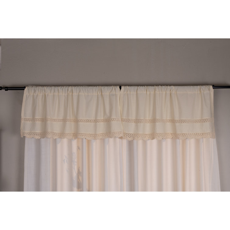 Ivory Cotton Scalloped 40'' Window Valance