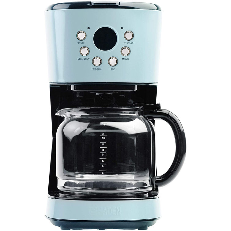 Turquoise Heritage 12-Cup Programmable Drip Coffee Maker with Strength Selector