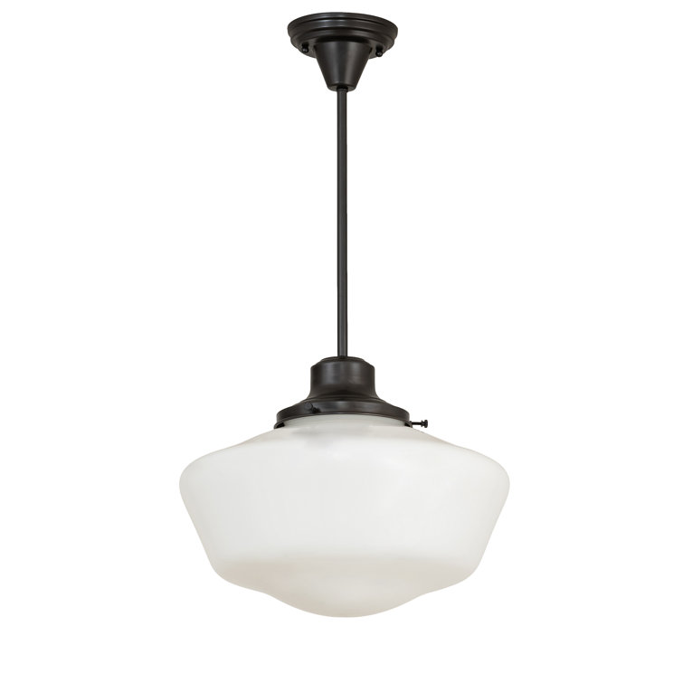 Craftsman Brown Glass Globe Pendant Light