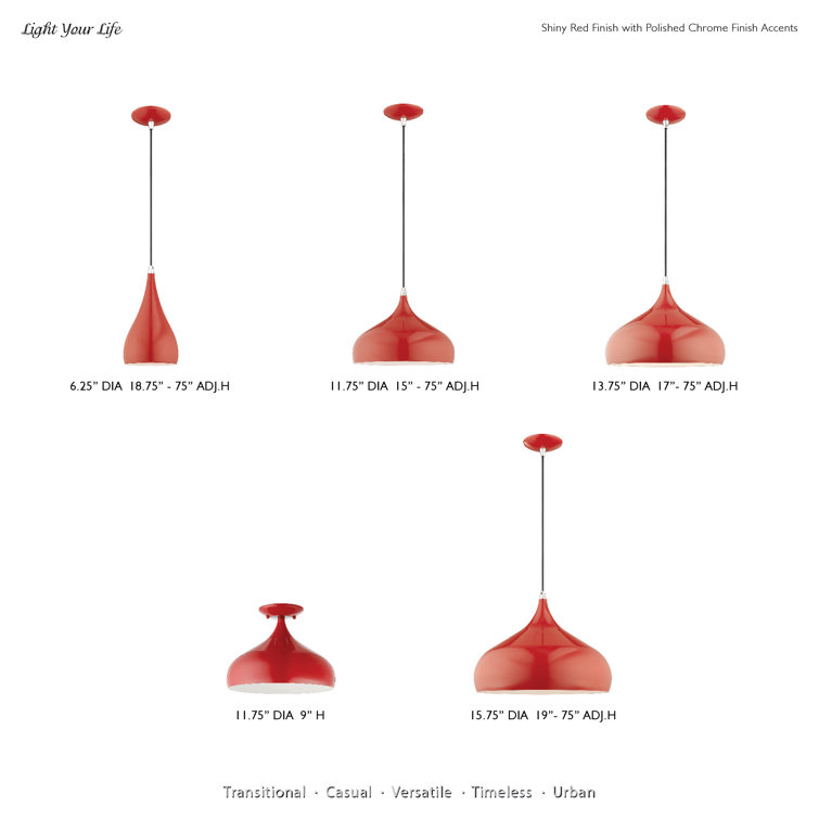 Elegant Spades Steel Pendant Light in Various Finishes