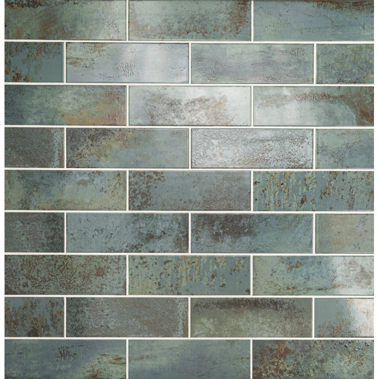 Marza Aqua Glossy Ceramic Subway Wall Tile Case