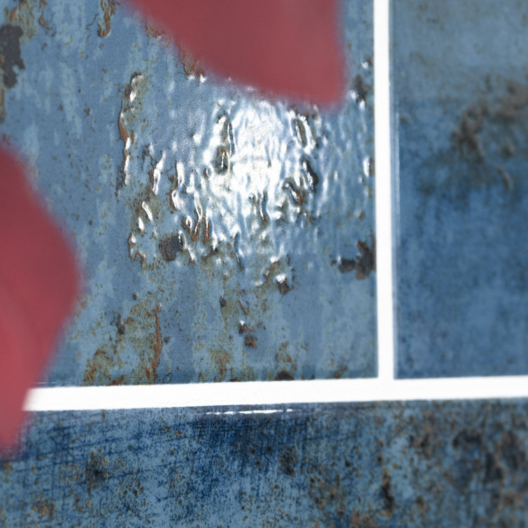 Marza 4" x 12" Glossy Blue Ceramic Subway Wall Tile