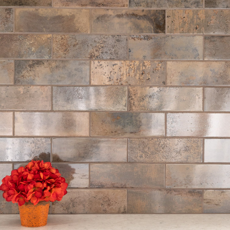 Marza Rust Glossy Brown Ceramic Subway Wall Tile