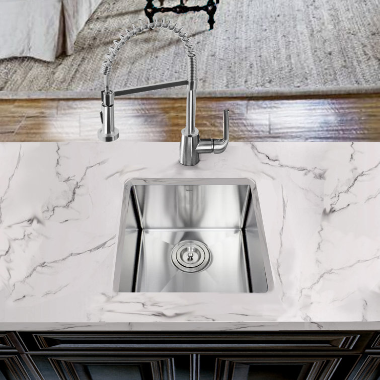 Pro Series 15'' Square Satin Stainless Steel Undermount Sink