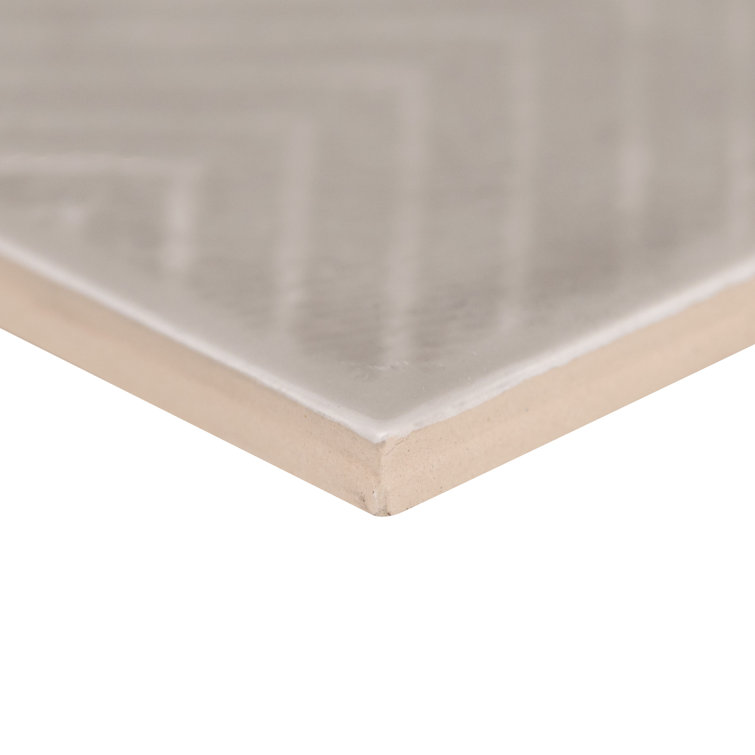 Warm Concrete 3D Patterned Glossy Ceramic Subway Tile