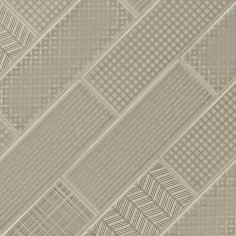Warm Concrete 3D Patterned Glossy Ceramic Subway Tile