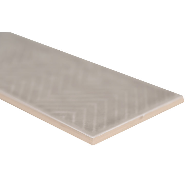 Warm Concrete 3D Patterned Glossy Ceramic Subway Tile
