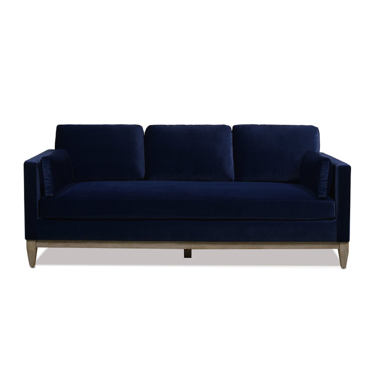 Knox 84" Lawson Track Arm Sofa in Dark Navy Blue Performance Velvet