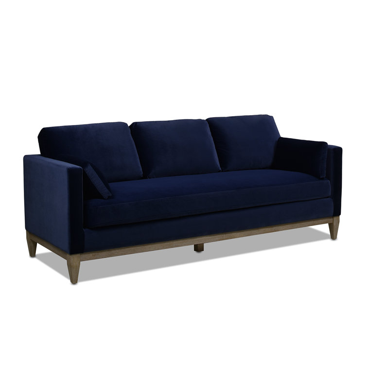 Knox 84" Lawson Track Arm Sofa in Dark Navy Blue Performance Velvet