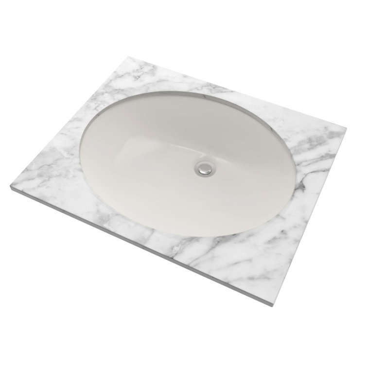 Colonial White Vitreous China Oval Undermount Bathroom Sink