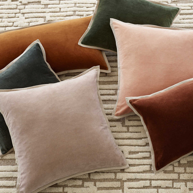 Sage Green Velvet and Linen Square Pillow Cover 22x22