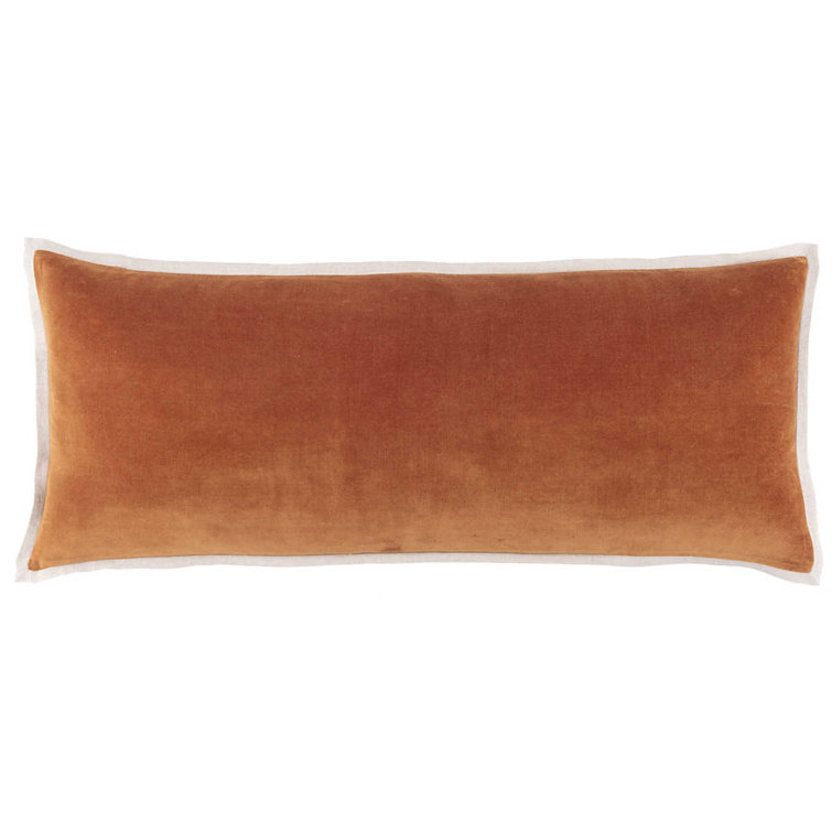 Caramel Velvet and Linen 16x20 Decorative Pillow
