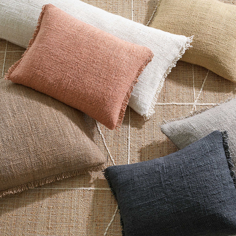 Nude Linen 16x20 Pillow with Fringe