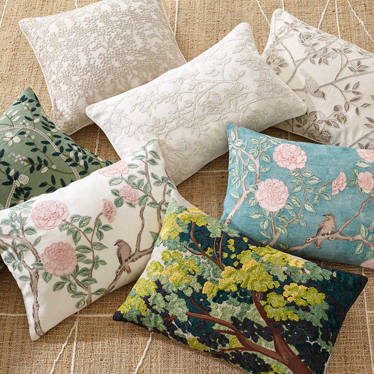 Jane Embroidered Plaster Decorative Pillow