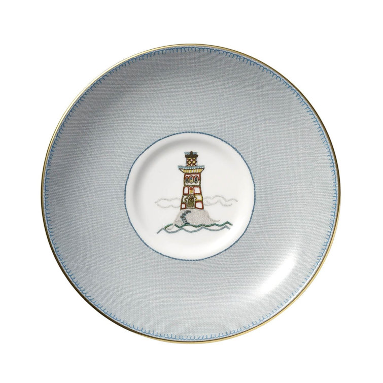 Pale Blue and Gold Sailor's Farewell Breakfast Cup & Saucer Set