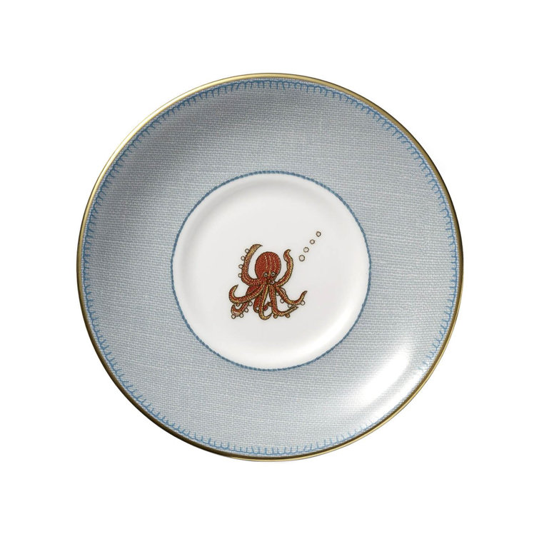 Coastal Blue Porcelain Espresso Cup and Saucer Set