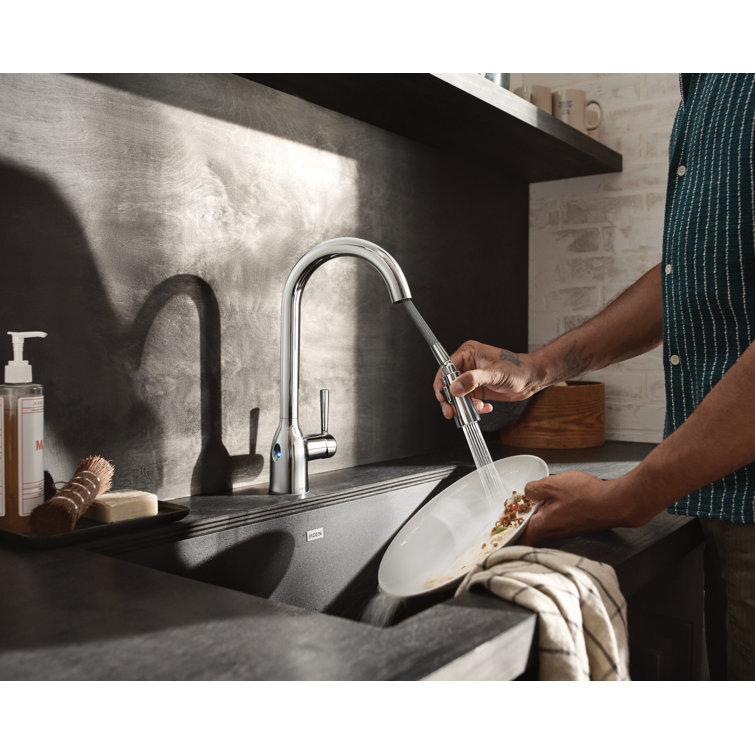 Chrome Single Handle Touchless Pull-Down Kitchen Faucet