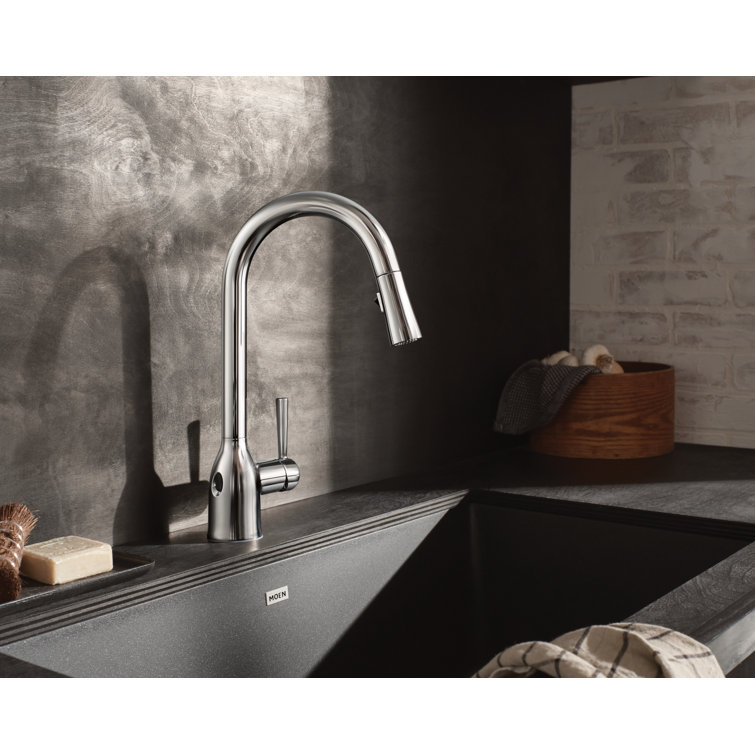 Chrome Single Handle Touchless Pull-Down Kitchen Faucet
