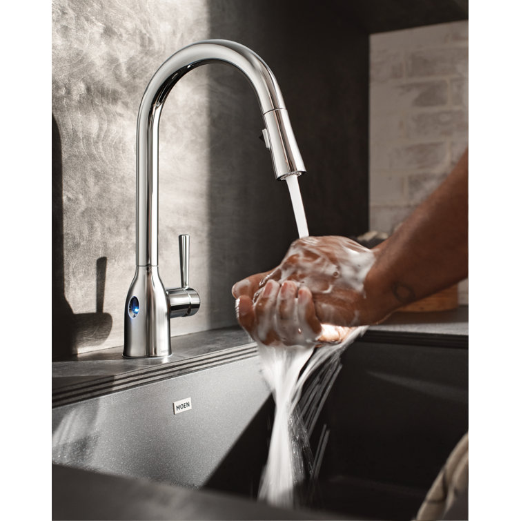 Chrome Single Handle Touchless Pull-Down Kitchen Faucet