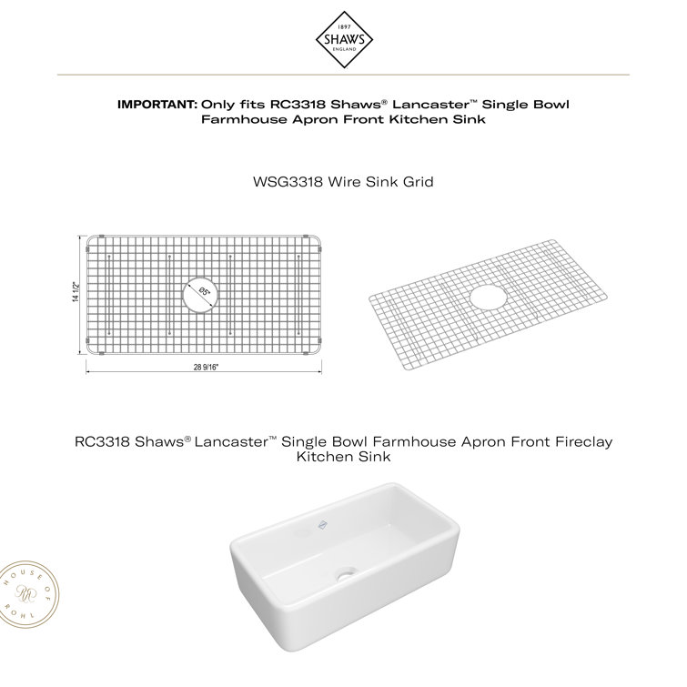 Stainless Steel Wire Sink Grid with Plastic Feet
