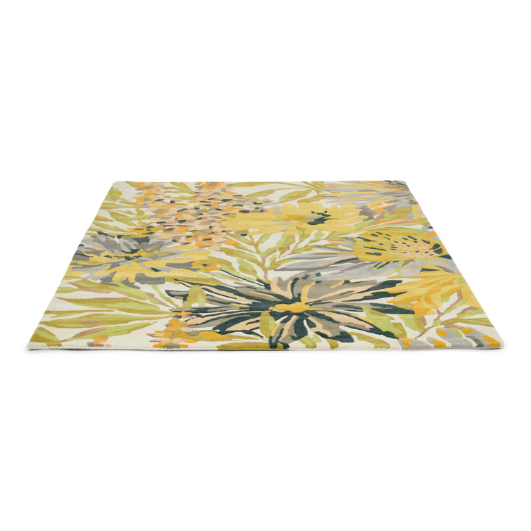 Handmade Multicolor Floral Wool Rectangular Area Rug
