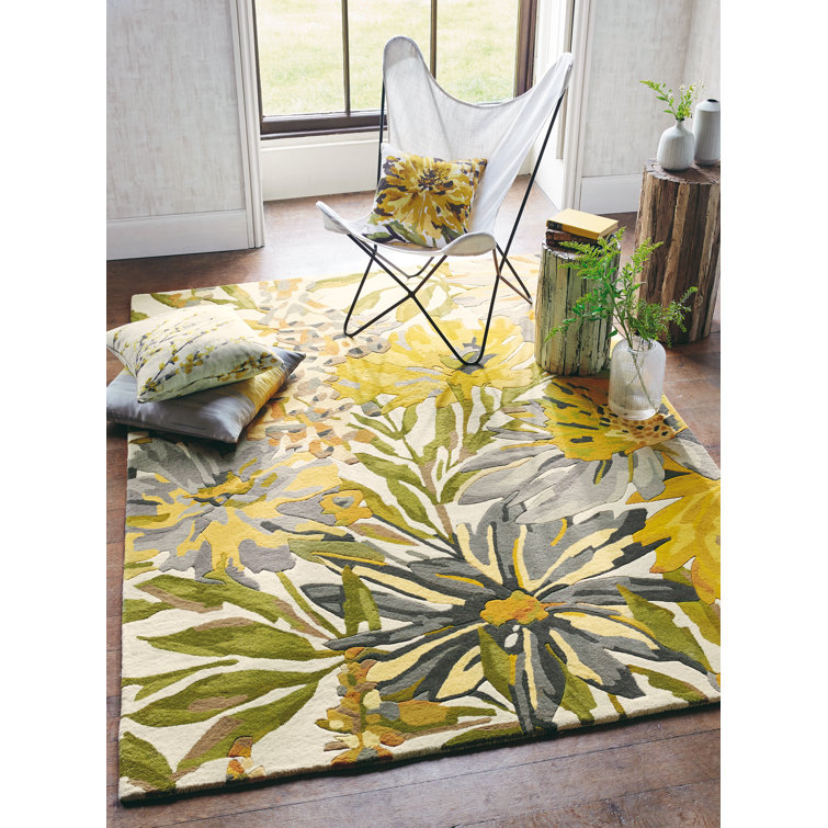 Handmade Multicolor Floral Wool Rectangular Area Rug