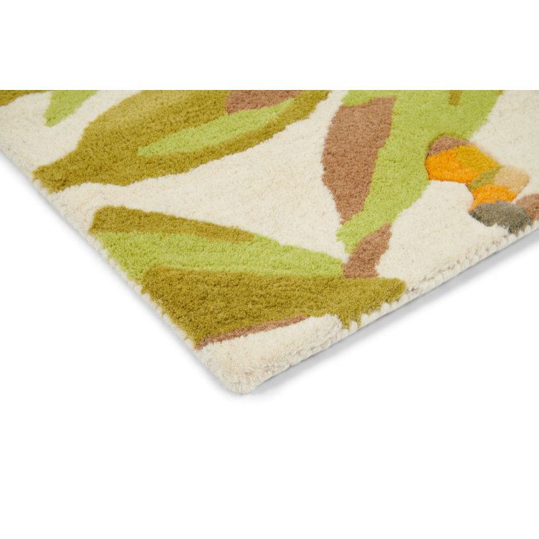 Handmade Multicolor Floral Wool Rectangular Area Rug