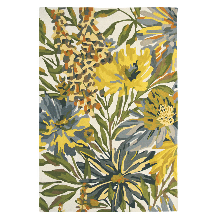 Handmade Multicolor Floral Wool Rectangular Area Rug