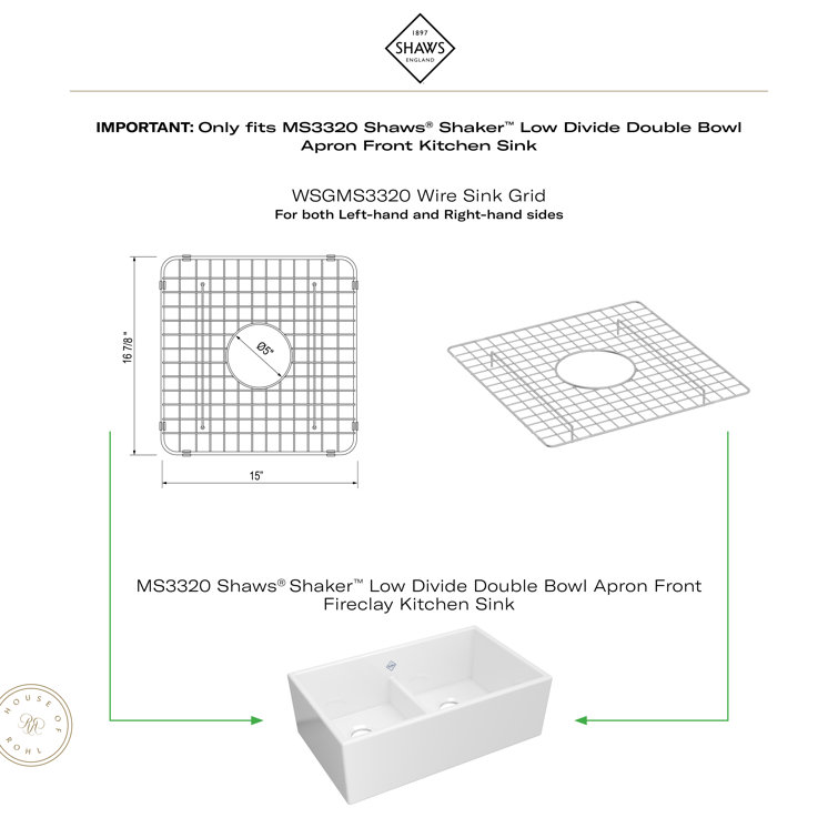 White Stainless Steel Square Kitchen Sink Grid
