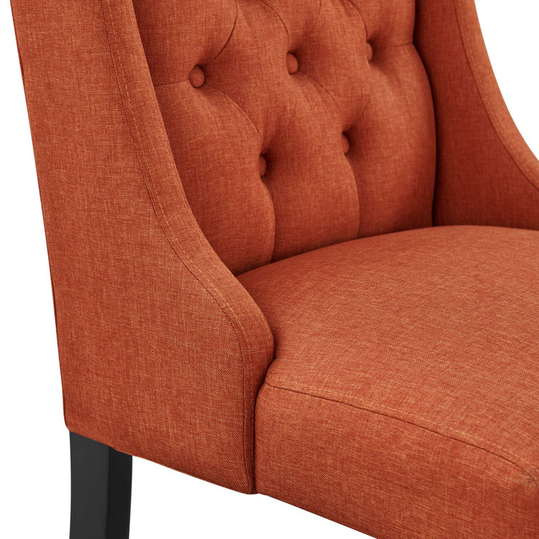 High-Back Upholstered Parsons Side Chair in Sleek Orange
