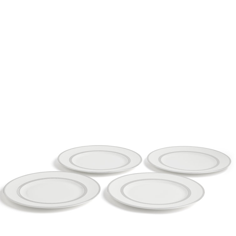 Gray Porcelain Floral Lace 12-Piece Dinnerware Set