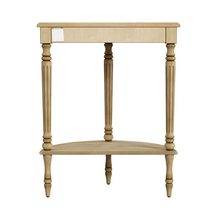 Bellini Traditional Demilune Console Table with Storage - Antique Beige