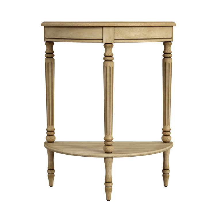 Bellini Traditional Demilune Console Table with Storage - Antique Beige