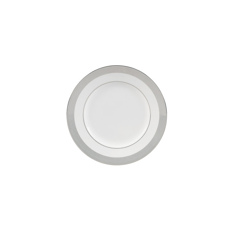 Black and Platinum Porcelain Round Salad Plate