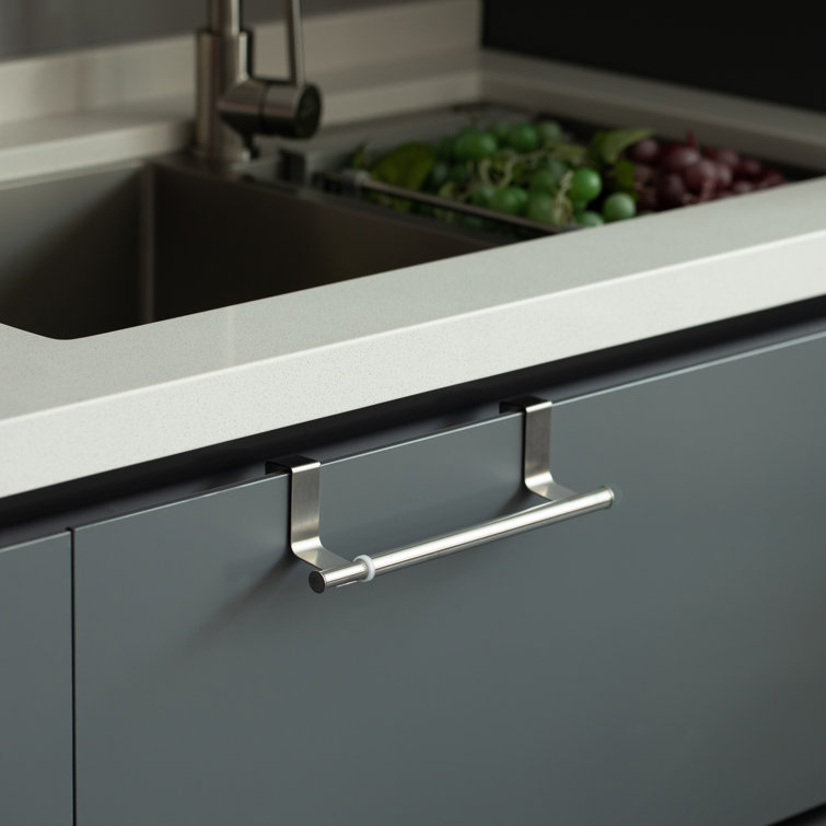 Chrome Over-the-Door Extendable Towel Rack for Kitchen and Bathroom