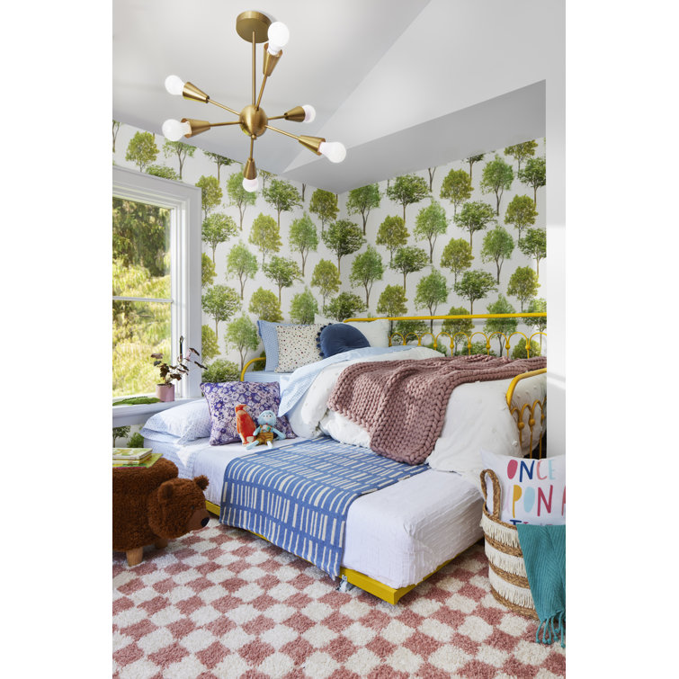 Stone Blue Twin Metal Daybed with Trundle and Slats